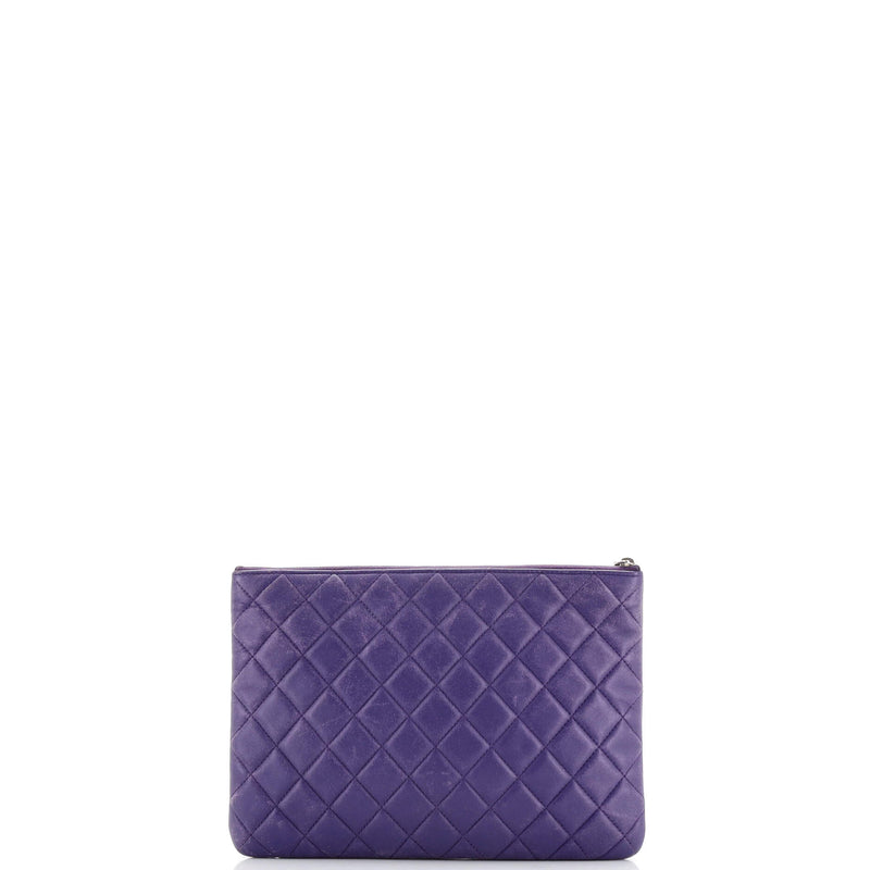 Chanel O Case Clutch Quilted Lambskin