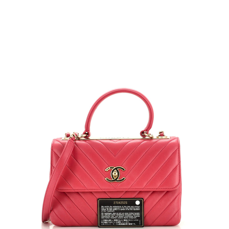 Chanel Trendy Cc Top Handle Bag Chevron