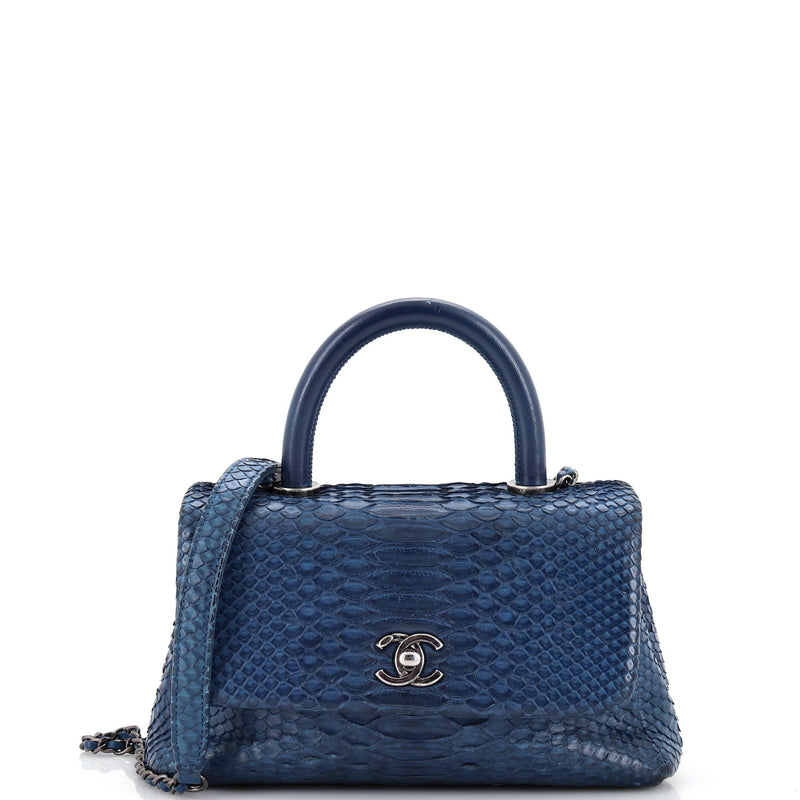 Chanel Coco Top Handle Bag Python Mini