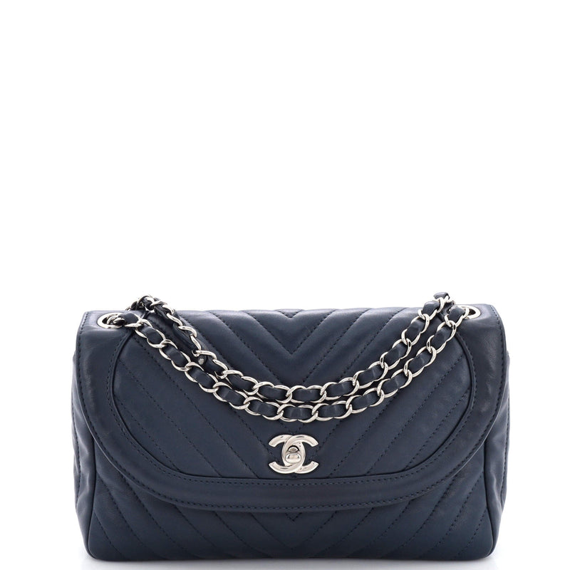 Chanel Round Cc Chain Flap Bag Chevron