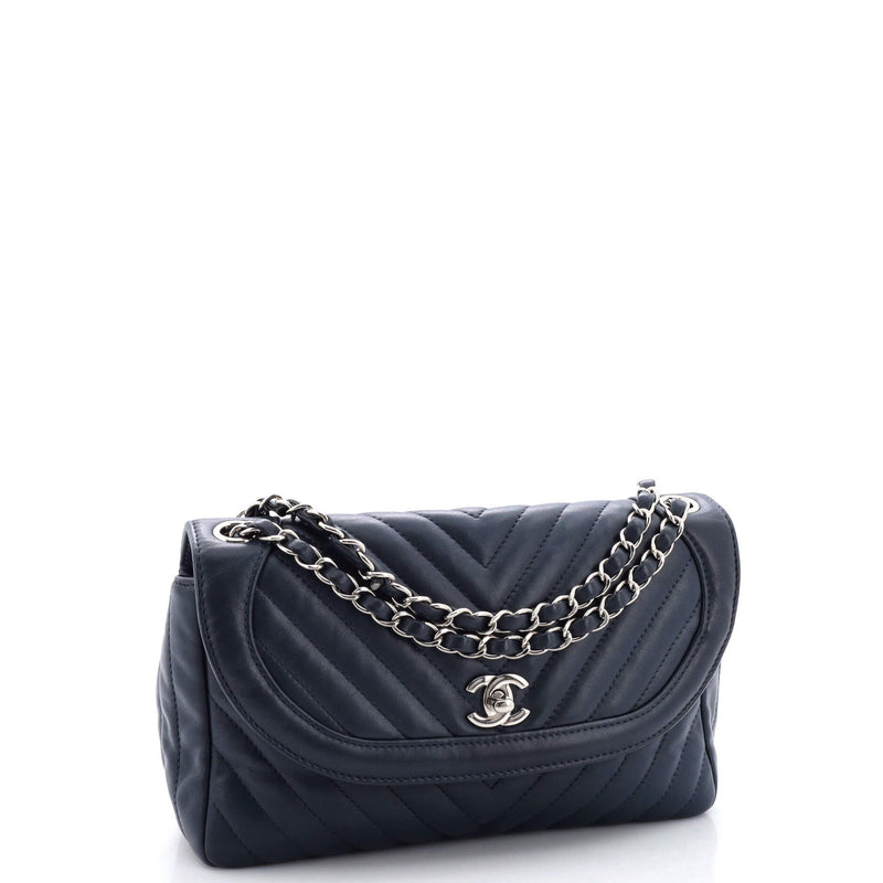 Chanel Round Cc Chain Flap Bag Chevron