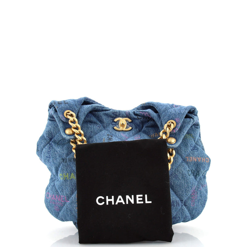 Chanel Denim Mood Hobo Logo Printed