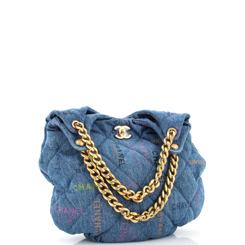 Chanel Denim Mood Hobo Logo Printed