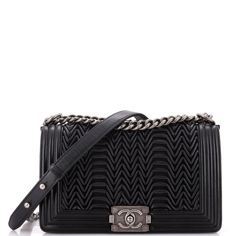 Chanel Boy Flap Bag 3D Pleated Leather