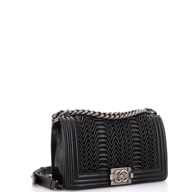 Chanel Boy Flap Bag 3D Pleated Leather