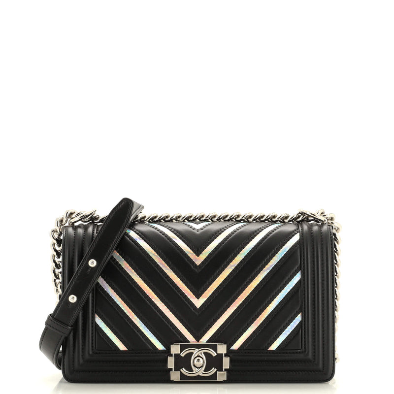 Chanel Boy Flap Bag Chevron Lambskin