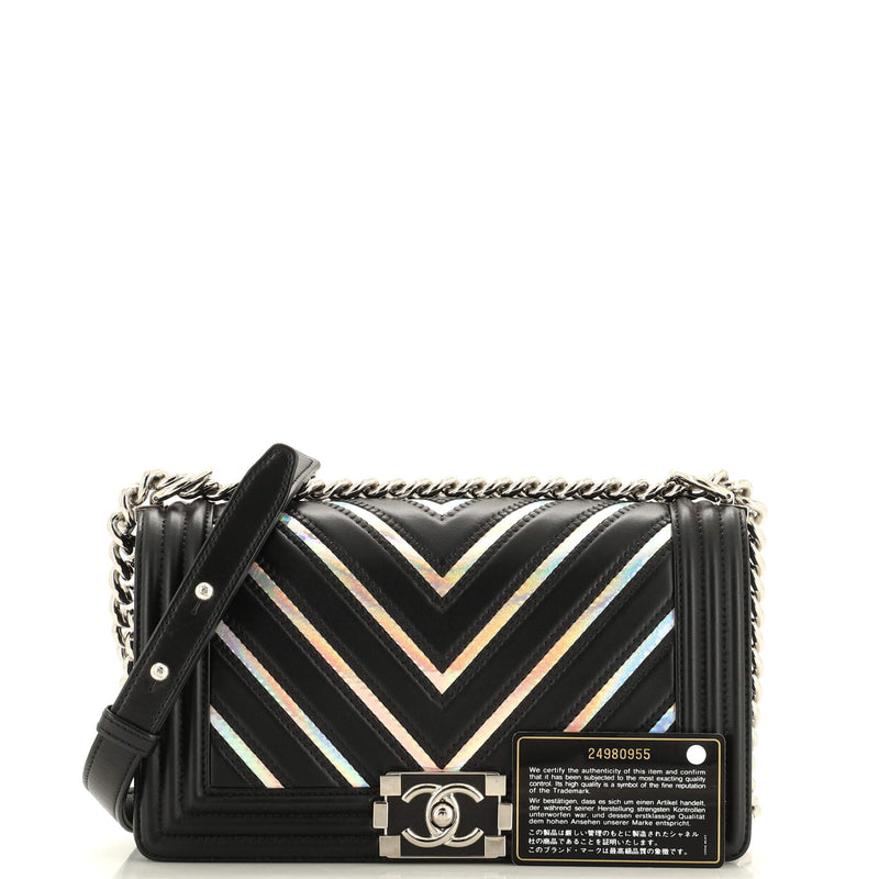 Chanel Boy Flap Bag Chevron Lambskin