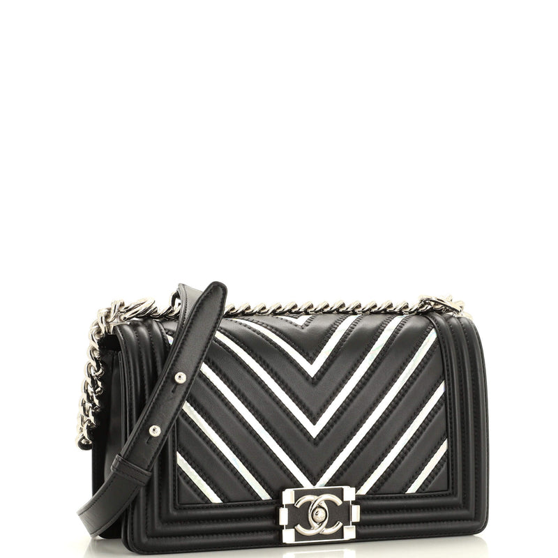 Chanel Boy Flap Bag Chevron Lambskin