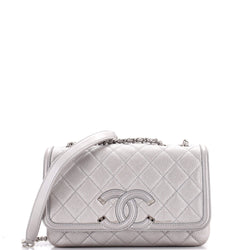 Chanel Filigree Flap Bag Quilted Caviar