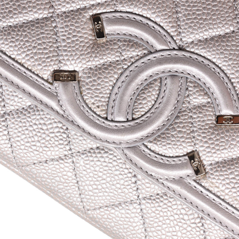 Chanel Filigree Flap Bag Quilted Caviar