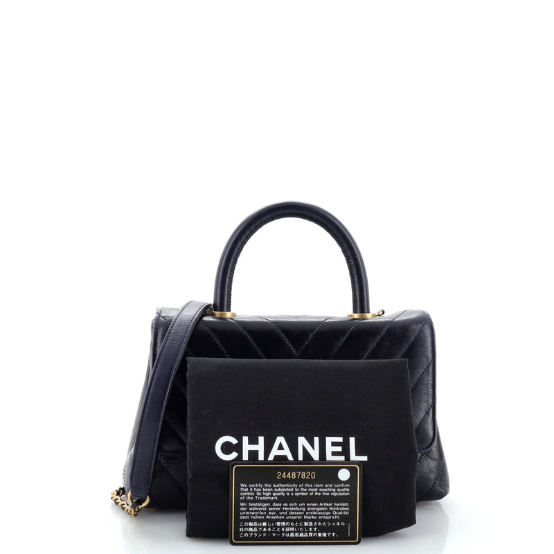 Chanel Coco Top Handle Bag Chevron