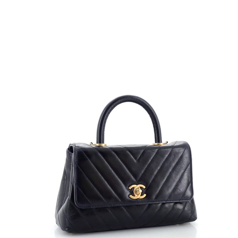 Chanel Coco Top Handle Bag Chevron