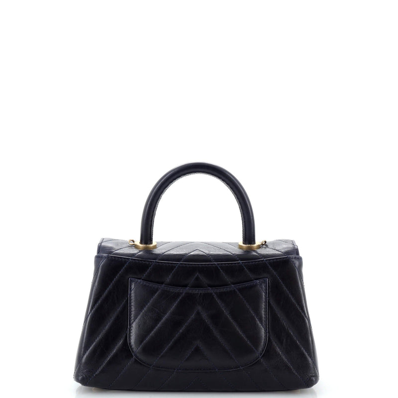 Chanel Coco Top Handle Bag Chevron