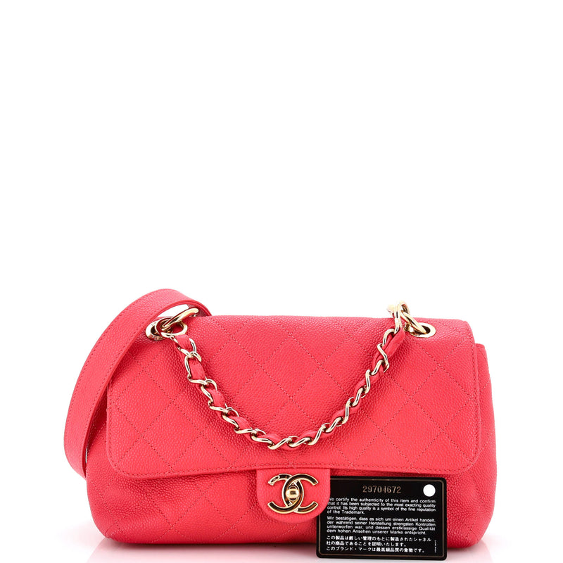 Chanel City Walk Flap Bag Quilted Caviar