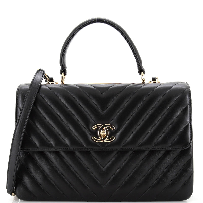 Chanel Trendy Cc Top Handle Bag Chevron