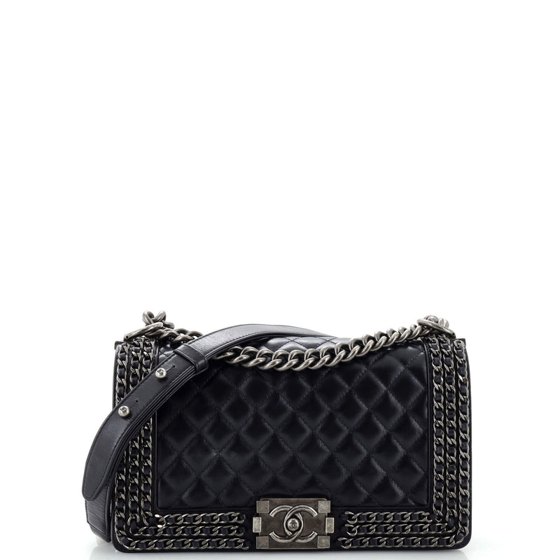 Chanel Chained Boy Flap Bag Quilted