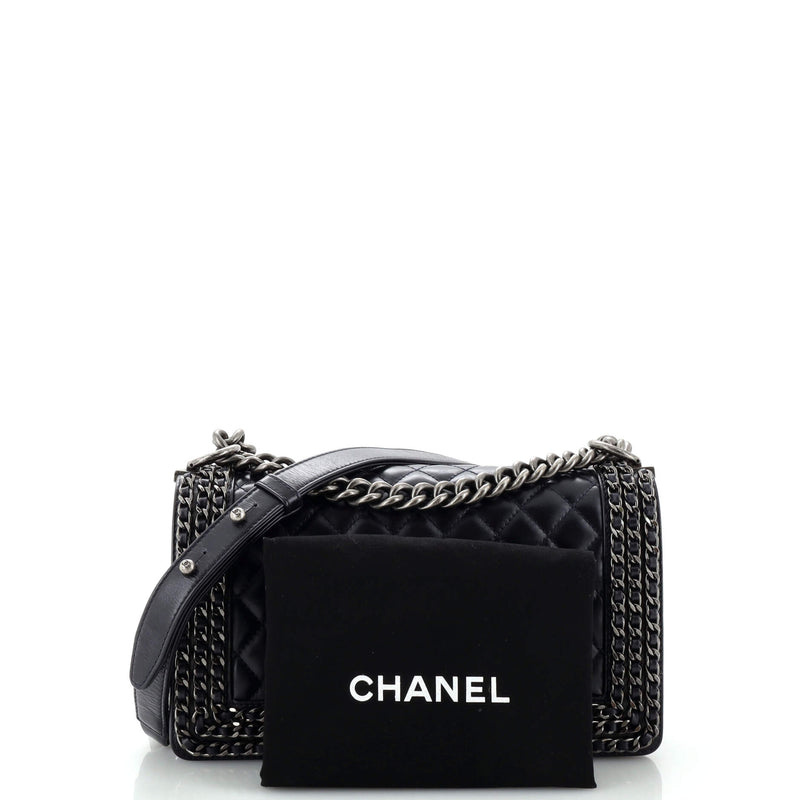 Chanel Chained Boy Flap Bag Quilted