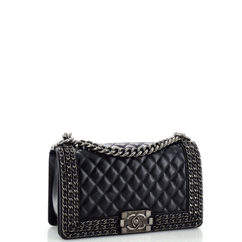 Chanel Chained Boy Flap Bag Quilted