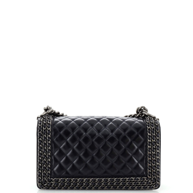 Chanel Chained Boy Flap Bag Quilted