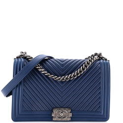 Chanel Boy Flap Bag Chevron Wrinkled