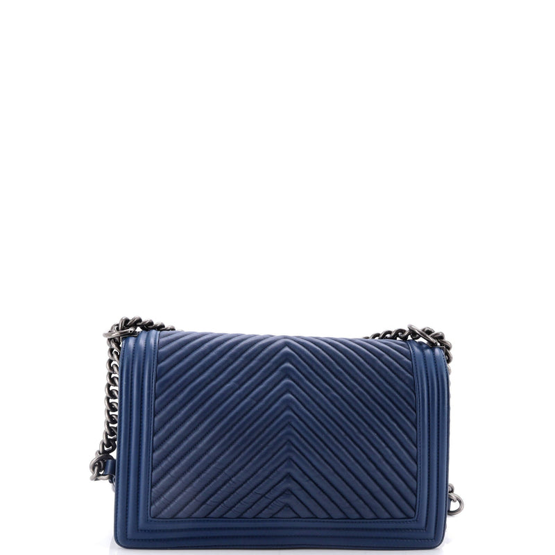 Chanel Boy Flap Bag Chevron Wrinkled