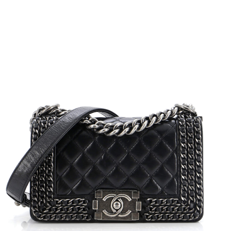 Chanel Chained Boy Flap Bag Quilted