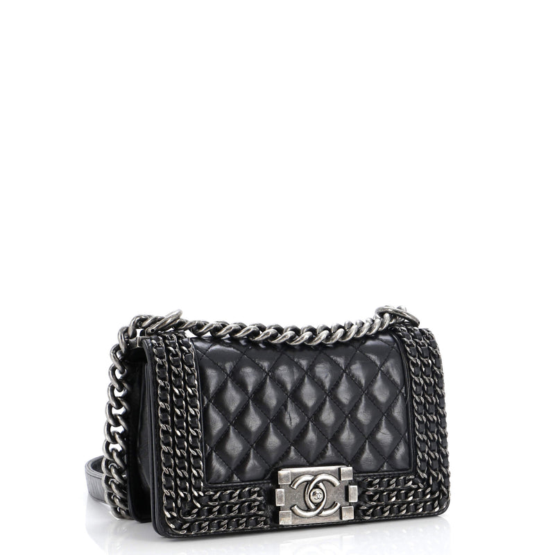 Chanel Chained Boy Flap Bag Quilted