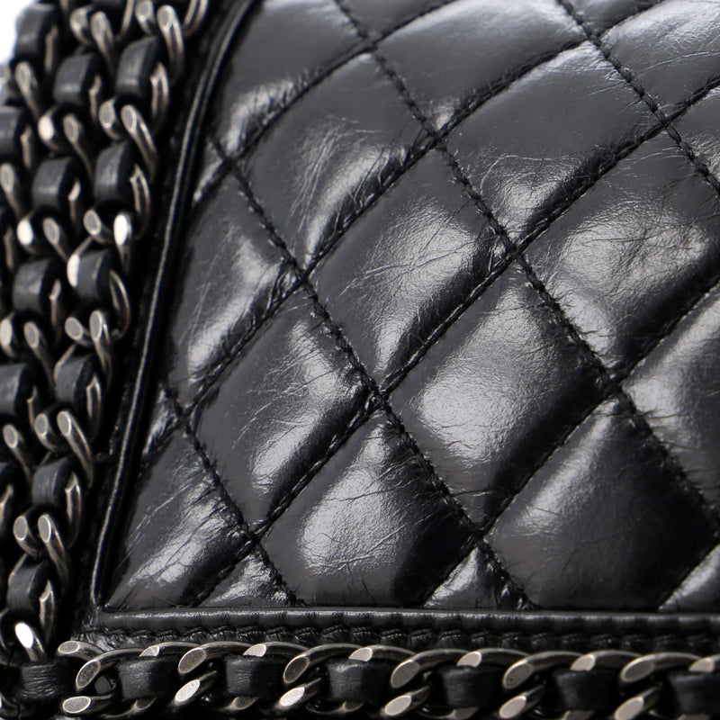 Chanel Chained Boy Flap Bag Quilted