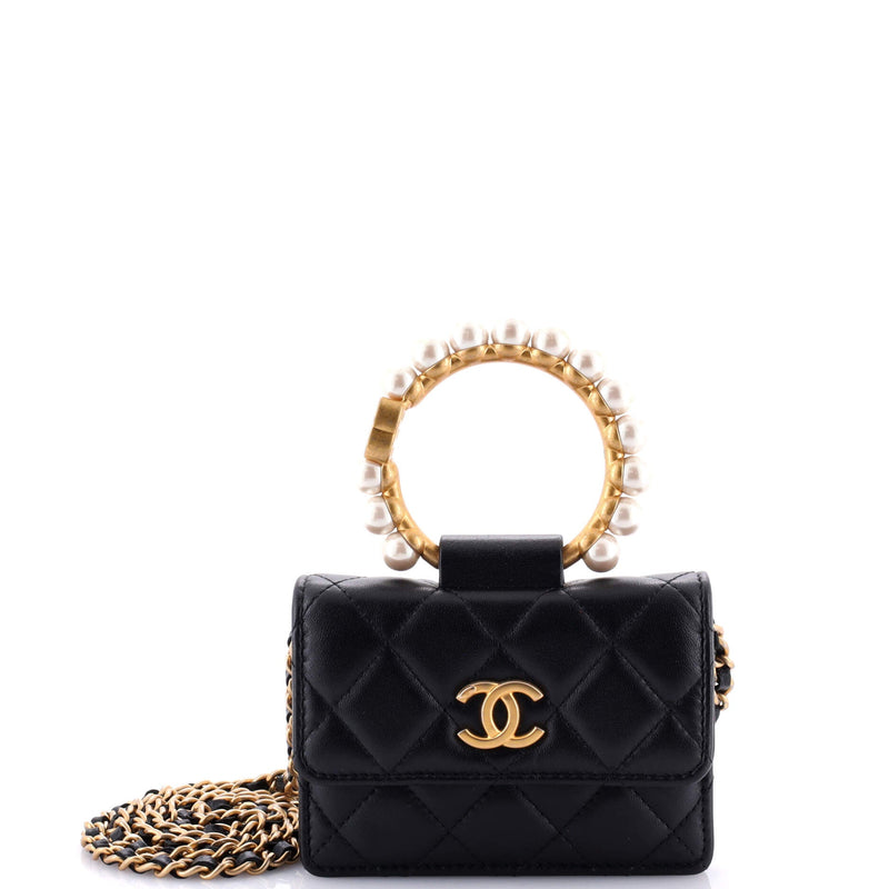 Chanel Pearl Crown Clutch With Chain