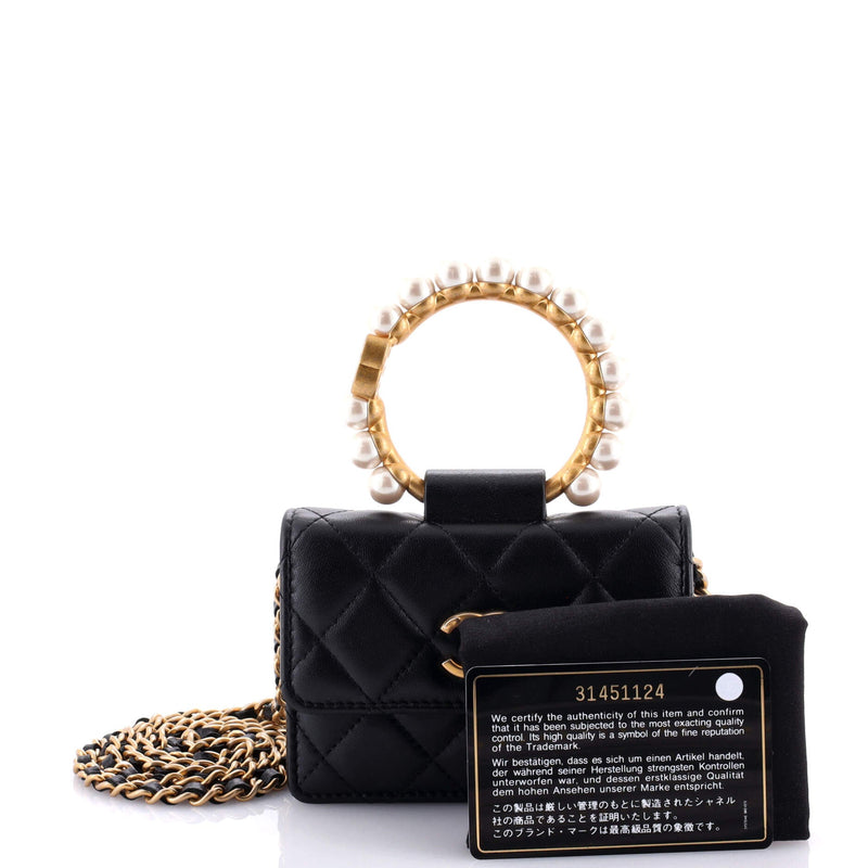 Chanel Pearl Crown Clutch With Chain