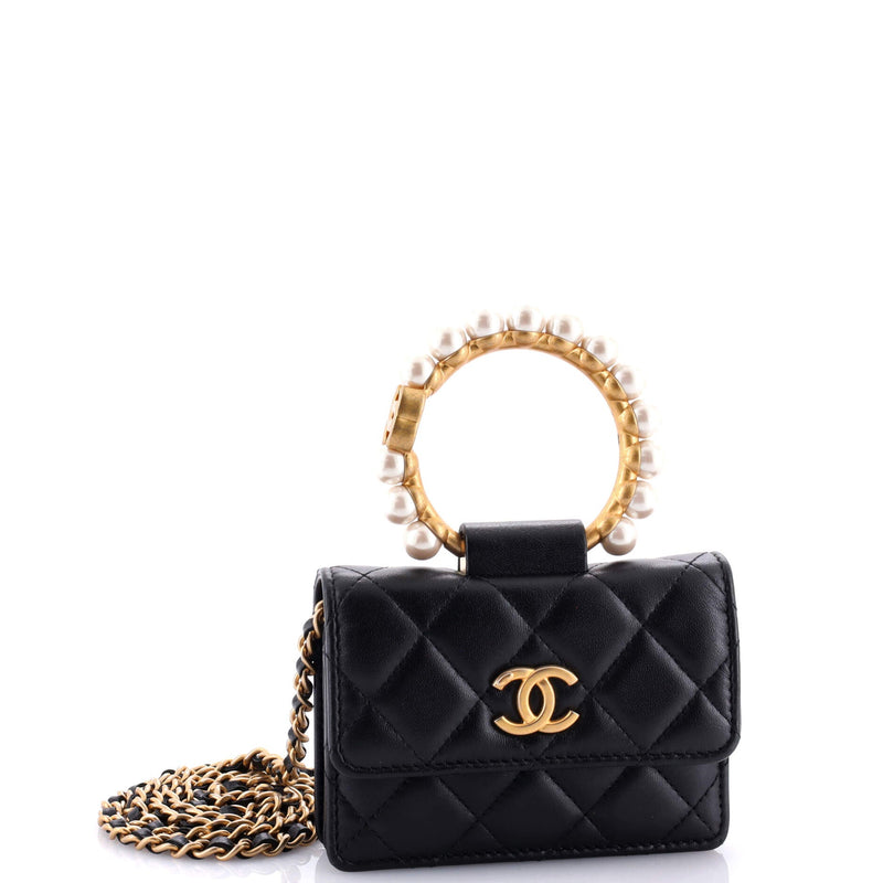 Chanel Pearl Crown Clutch With Chain