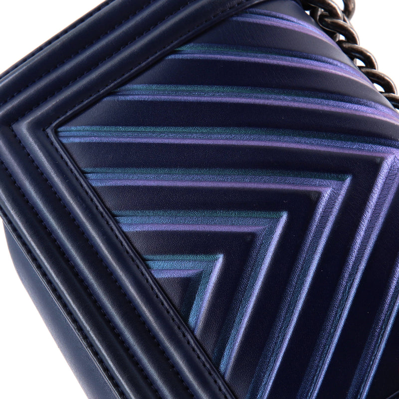 Chanel Boy Flap Bag Chevron Painted