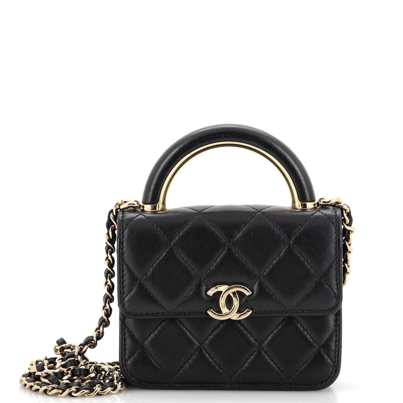 Chanel Charming Handle Flap Clutch With