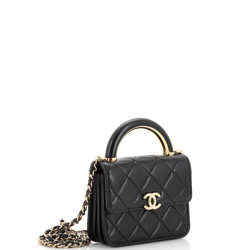 Chanel Charming Handle Flap Clutch With