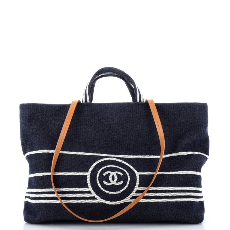 Chanel Cc Shopping Tote Denim Xl