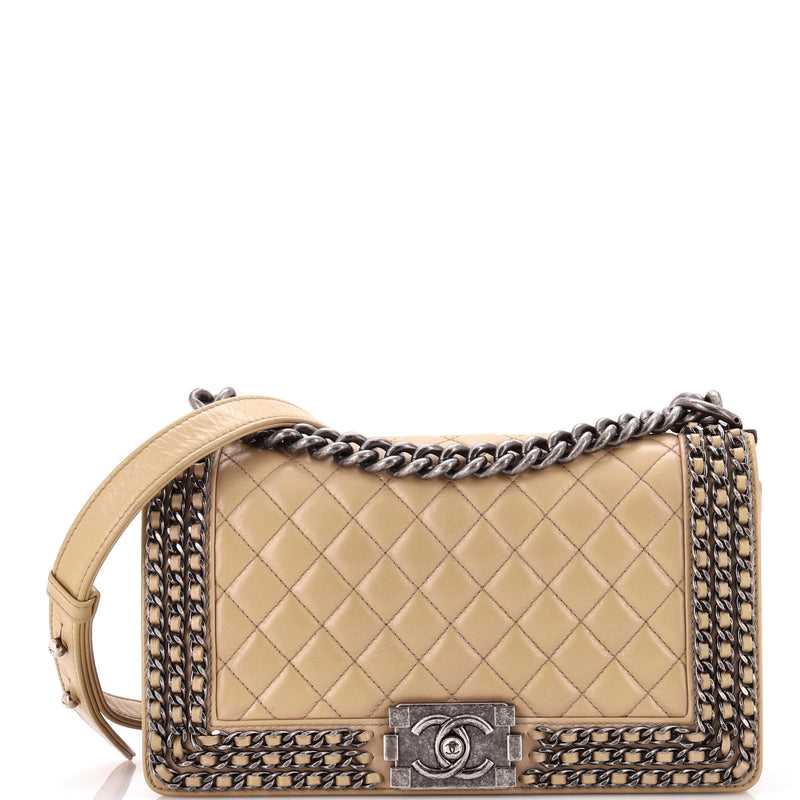 Chanel Chained Boy Flap Bag Quilted