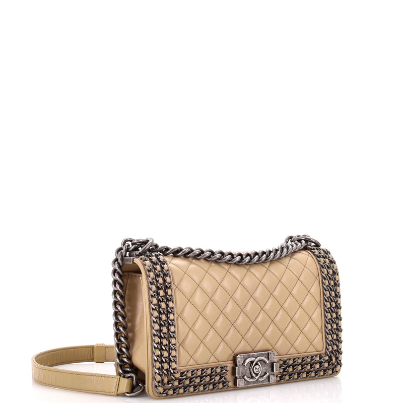 Chanel Chained Boy Flap Bag Quilted