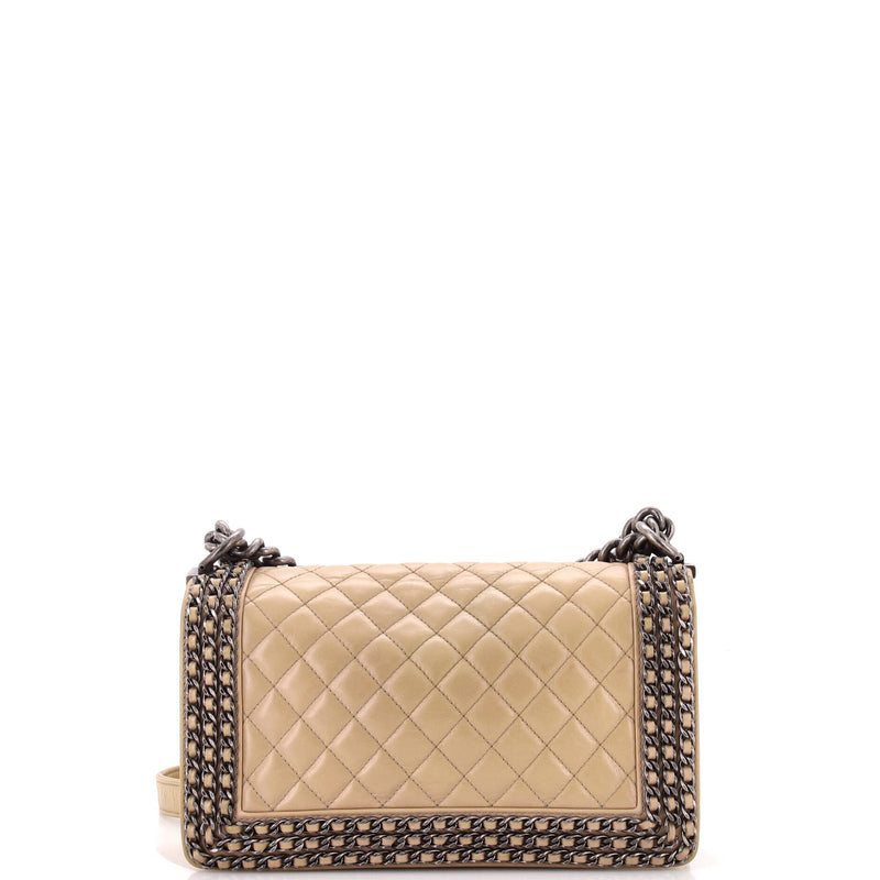 Chanel Chained Boy Flap Bag Quilted