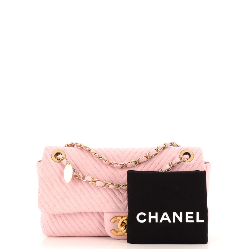 Chanel Medallion Charm Flap Bag Chevron