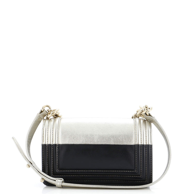 Chanel Bicolor Boy Flap Bag Calfskin