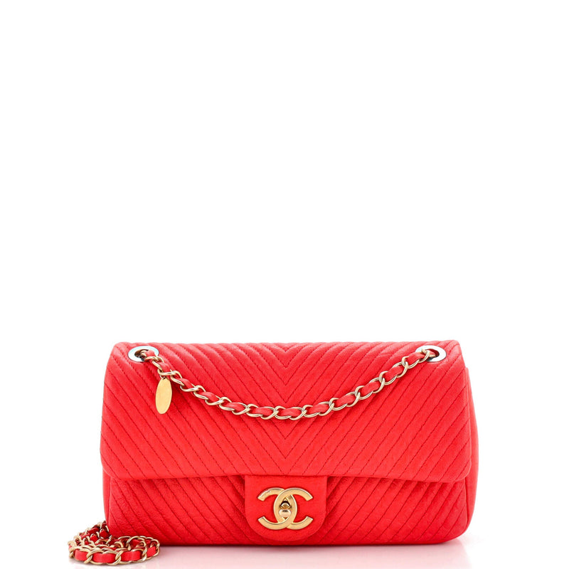 Chanel Medallion Charm Flap Bag Chevron