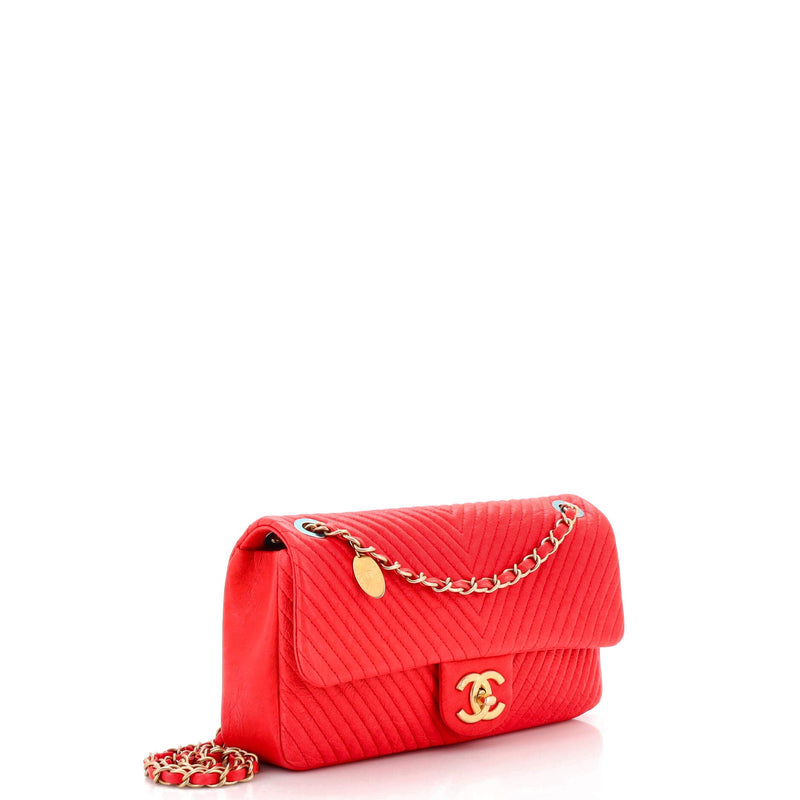 Chanel Medallion Charm Flap Bag Chevron