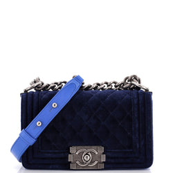 Chanel Boy Flap Bag Quilted Velvet Small