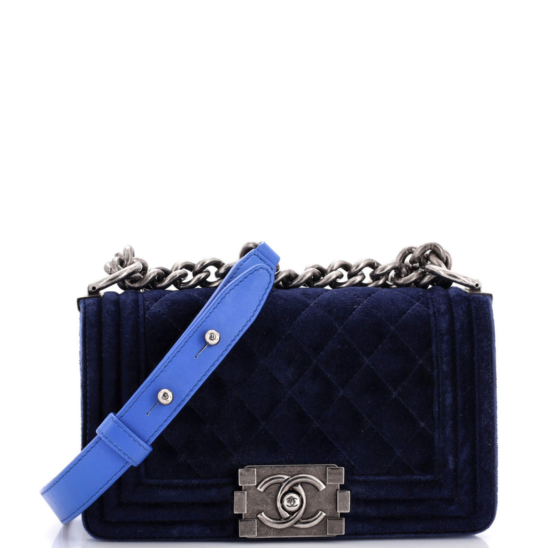 Chanel Boy Flap Bag Quilted Velvet Small