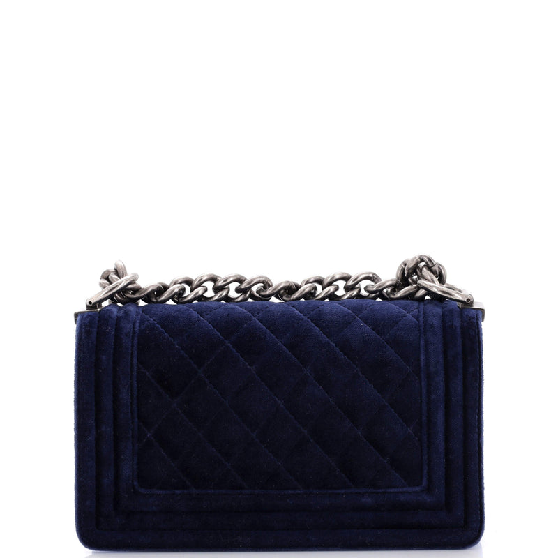 Chanel Boy Flap Bag Quilted Velvet Small