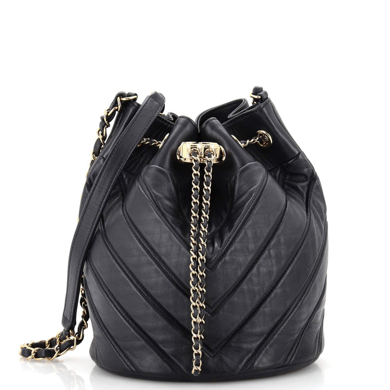 Chanel Daily Chevron Drawstring Bucket