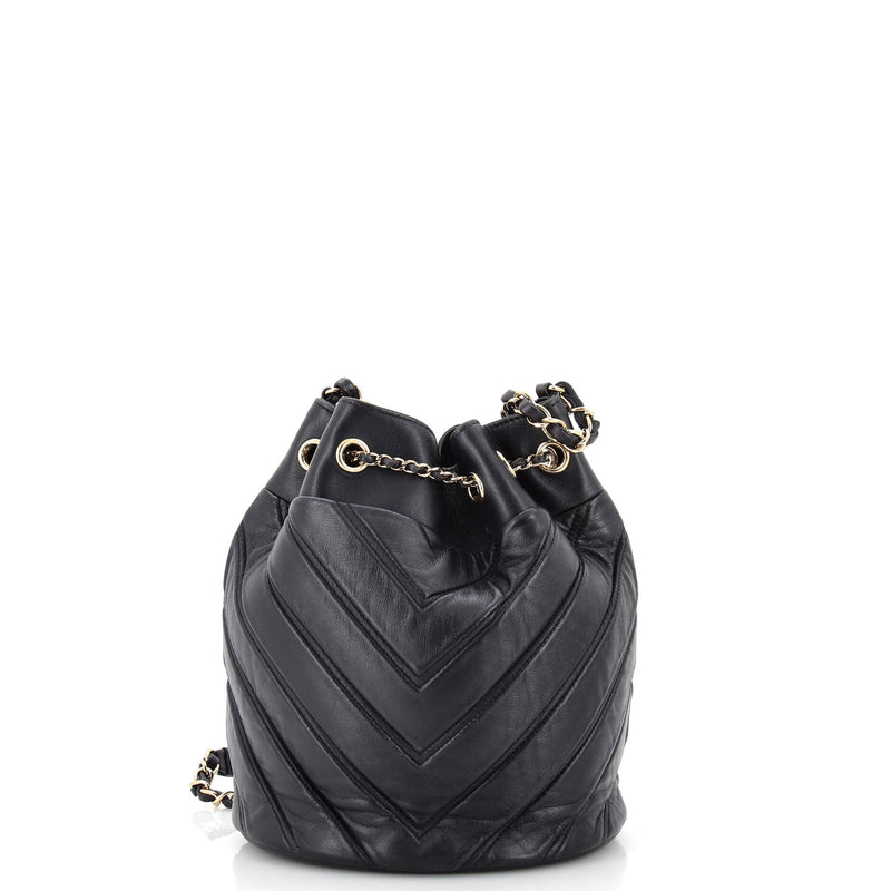 Chanel Daily Chevron Drawstring Bucket