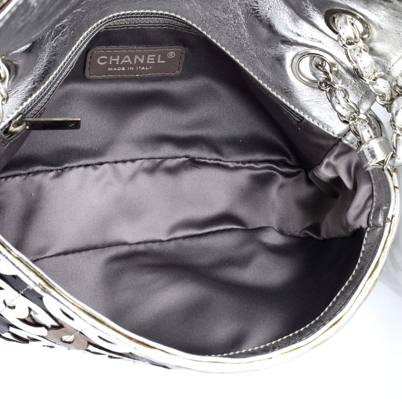 Chanel Cc Mix Flap Bag Metallic Crackled