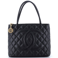 Chanel Medallion Tote Quilted Caviar