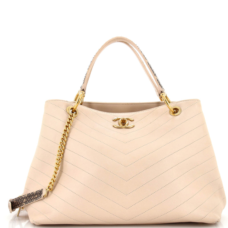 Chanel Chevron Chic Shopping Tote